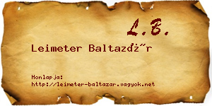 Leimeter Baltazár névjegykártya